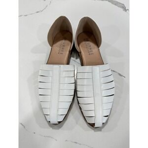 Journee Collection White Woven Pointed Toe Flats D'Orsay Shoes Size‎ 8